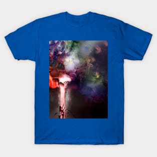 Fire baptism polygon cyberpunk grunge lady drider T-Shirt